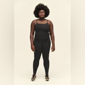 Girlfriend Collective Black Cami Unitard - Size Medium